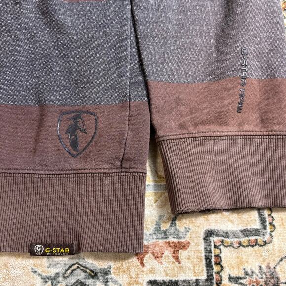 Vintage G Star Raw Y2k Zip Up Sweatshirt Striped Embroidered Sweater Men's XL - Picture 4 of 16